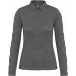 Polo jersey manches longues femme Grey Heather - XS