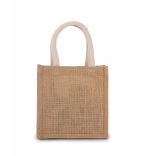 Sac style cabas en toile de jute - petit modèle Natural / Gold