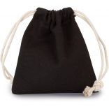 Sac coton à cordon 13 x 15 cm KI0748 - Black