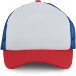 CASQUETTE TRUCKER - 5 PANNEAUX White / French Red / Reflex Blue