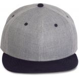 Casquette Snapback 6 panneaux KP166 - Light Grey Heather / Navy