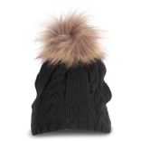 Bonnet à pompon KP537 - Black