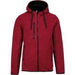 Veste capuche chinée homme Red Melange - S