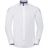 CHEMISE ULTIMATE STRETCH MANCHES LONGUES White / Oxford Blue / Bright Navy - S