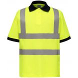 POLO MANCHES COURTES HAUTE VISIBILITÉ Hi Vis Yellow - S