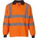 POLO MANCHES LONGUES HAUTE VISIBILITÉ Hi Vis Orange - S