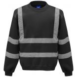 Sweat-shirt haute visibilité col rond Black - S