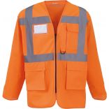 Gilet haute visibilité à manches longues Hi Vis Orange - S