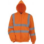 SWEAT-SHIRT ZIPPÉ CAPUCHE Hi Vis Orange - S