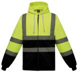 SWEAT-SHIRT ZIPPÉ CAPUCHE Hi Vis Yellow / Navy - S