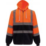 SWEAT-SHIRT ZIPPÉ CAPUCHE Orange / Navy - S