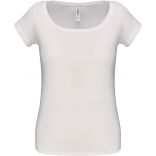 T-shirt femme col bateau manches courtes K384 - White de face