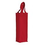 Sac porte bouteille en coton canvas KI0269 - Cherry Red