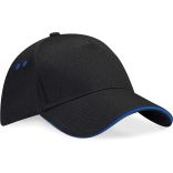 Casquette 5 panneaux sandwich contrasté Ultimate B15C - Black / Bright Royal