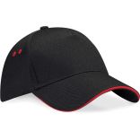 Casquette 5 panneaux sandwich contrasté Ultimate B15C - Black / Classic Red