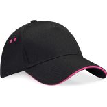 Casquette 5 panneaux sandwich contrasté Ultimate B15C - Black / Fuchsia