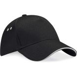 Casquette 5 panneaux sandwich contrasté Ultimate B15C - Black / Light Grey