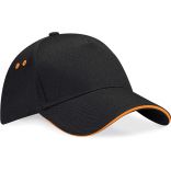 Casquette 5 panneaux sandwich contrasté Ultimate B15C - Black / Orange