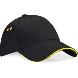 Casquette 5 panneaux sandwich contrasté Ultimate B15C - Black / Yellow