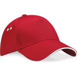 Casquette 5 panneaux sandwich contrasté Ultimate B15C - Classic Red / White