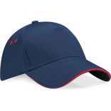 Casquette 5 panneaux sandwich contrasté Ultimate B15C - French Navy / Classic Red