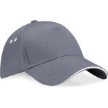 Casquette 5 panneaux sandwich contrasté Ultimate B15C - Graphite Grey / Oyster Grey