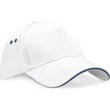 Casquette 5 panneaux sandwich contrasté Ultimate B15C - White / French Navy