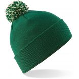 Bonnet Snowstar - Bottle Green / Off White