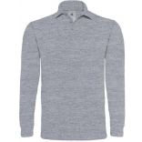 Polo homme manches longues heavymill HEAML - Heather Grey