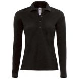 Polo femme manches longues Safran PW456 - Black