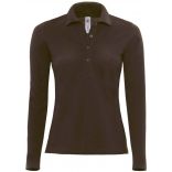 Polo femme manches longues Safran PW456 - Brown