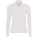 Polo femme manches longues Safran PW456 - White