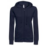 Sweat-shirt femme à capuche zippé Wonder Women WW641 - Navy de face