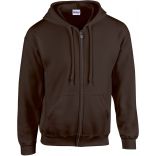 Sweat-shirt Heavy Blend™ Full Zip Hooded 18600 - Dark Chocolate