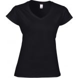 T-shirt femme col V Softstyle GI64V00L - Black