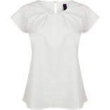 Top femme col plissé H597 - White