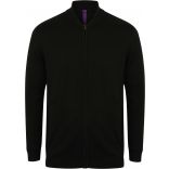 Cardigan Col Bomber H718 - Black