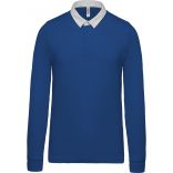 Polo enfant rugby K214 - Light Royal Blue / White