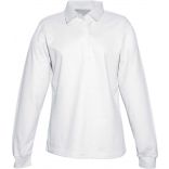 Polo femme rugby uni col blanc K218 - White