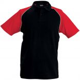 Polo enfant baseball K231 - Black / Red