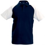 Polo enfant baseball K231 - Navy / White