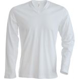 T-shirt homme manches longues col V K358 - White