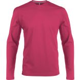 T-shirt homme manches longues col rond K359 - Fuchsia