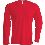 T-shirt homme manches longues col rond K359 - Red