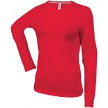 T-shirt femme manches longues col rond K383 - Red