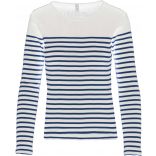 Marinière femme manches longues K386 - Striped White / Navy