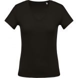 T-shirt femme col V manches courtes K390 - Dark Grey