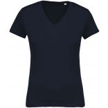 T-shirt femme coton bio col V K396 - Navy