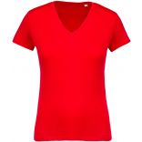 T-shirt femme coton bio col V K396 - Red