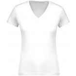 T-shirt femme coton bio col V K396 - White